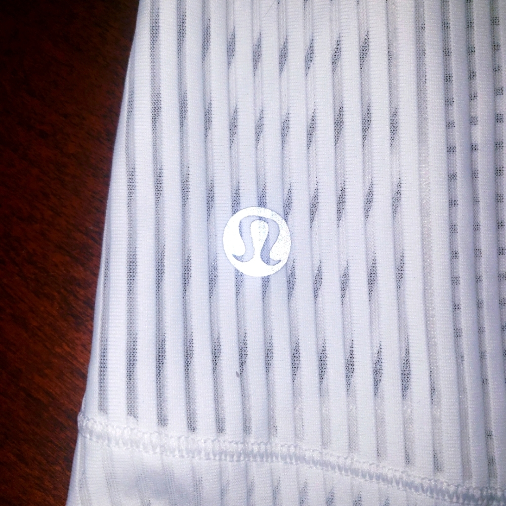 Lululemon white sheer striped tank!